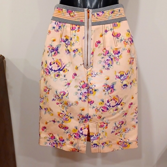 Z Spoke Zac Posen Floral & Contast Trim  Pencil Skirt- Sz. 4 - Picture 6 of 9
